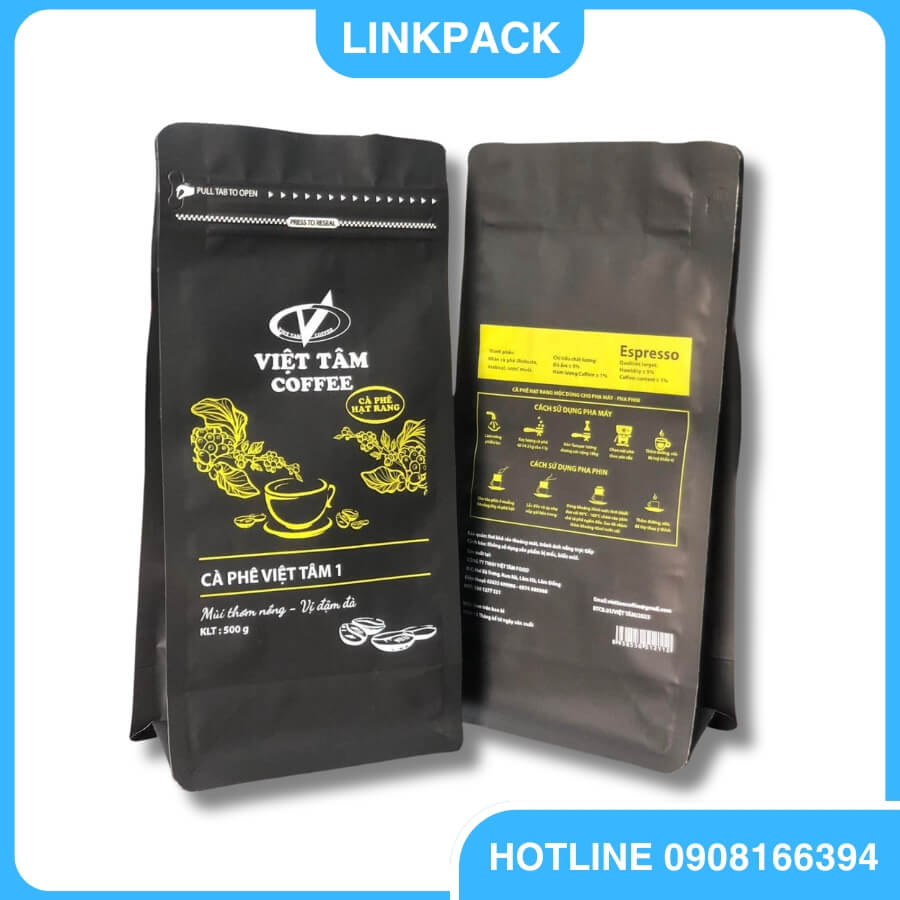 In logo túi zip đựng cafe