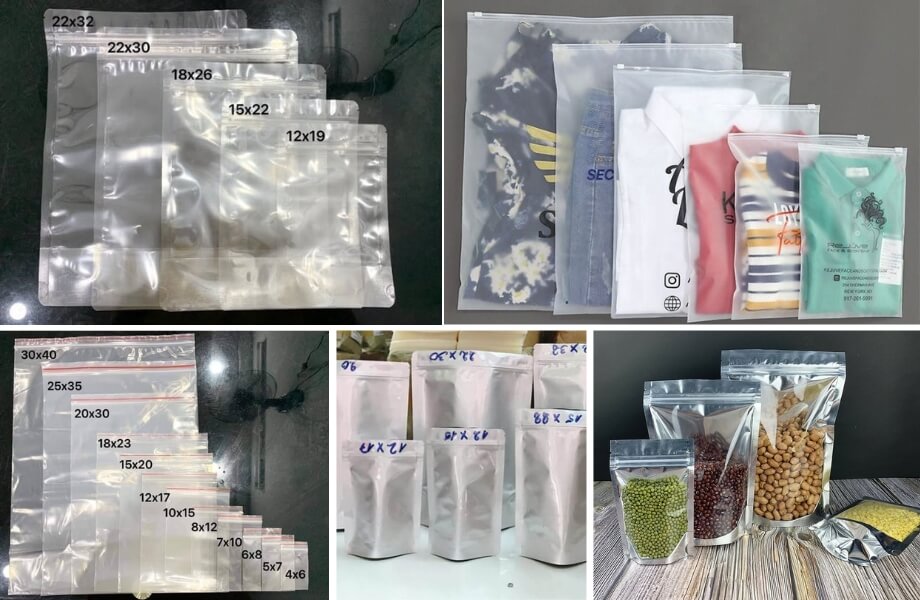 Kích Thước Túi Zipper 2 Kích thước túi zipper phổ biến tại LinkPack