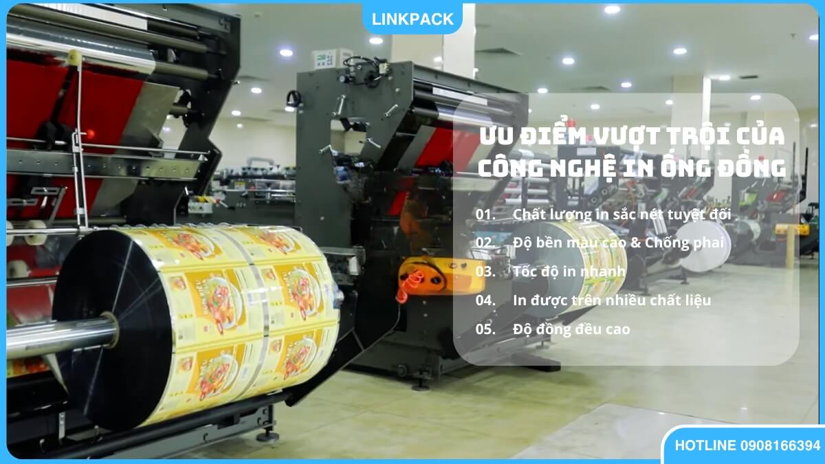 Dịch Vụ In Bao Bì Chuyên Nghiệp, Giá Rẻ Tận Xưởng 3 Máy in ống đồng hiện đại trong quy trình in túi zipper công nghiệp