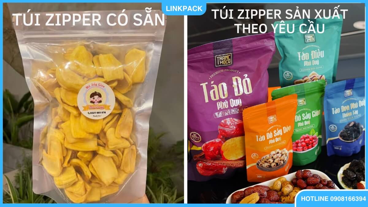 So sánh túi zipper sẵn có vs. sản xuất theo yêu cầu tại LinkPack