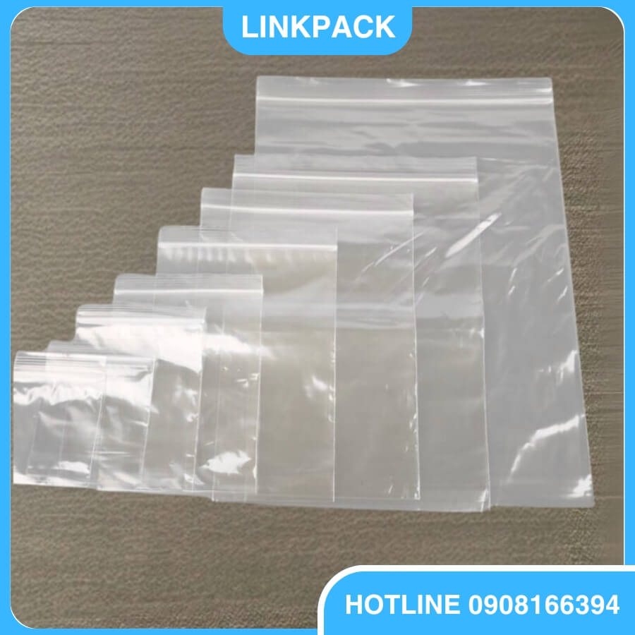 Túi zip chỉ trắng nhiều kích cỡ