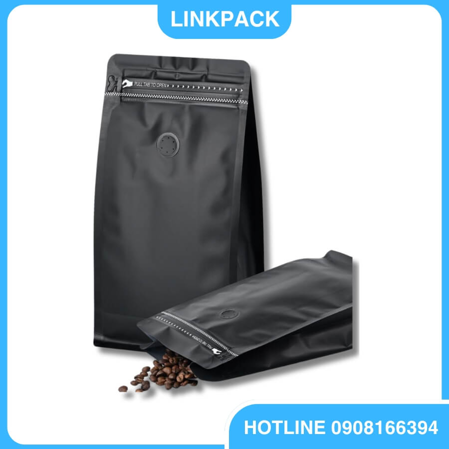 Túi zip đựng cafe 8 cạnh