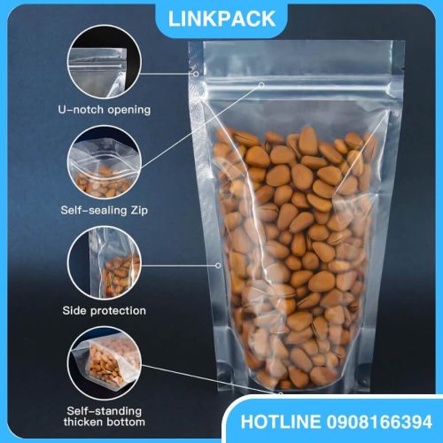 túi zipper 2 mặt trong suốt